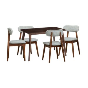 Pall mall set of table chairs rubber wood mfc dark wood 6000085